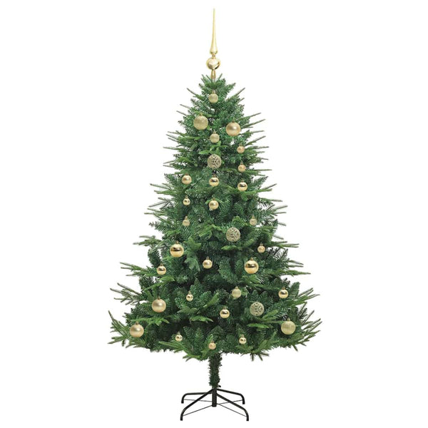 Tekoinen Esivalmistettu Joulukuusi Pallosetillä Vihreä 150 cm