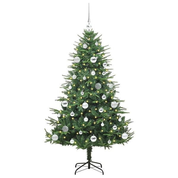 Tekoinen Esivalmistettu Joulukuusi Pallosetillä Vihreä 150 cm