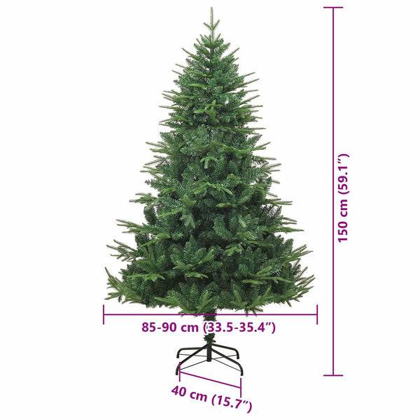 Tekoinen Esivalmistettu Joulukuusi Pallosetillä Vihreä 150 cm