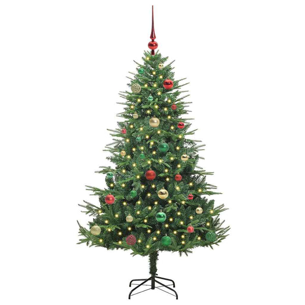 Tekoinen Esivalmistettu Joulukuusi Pallosetillä Vihreä 150 cm