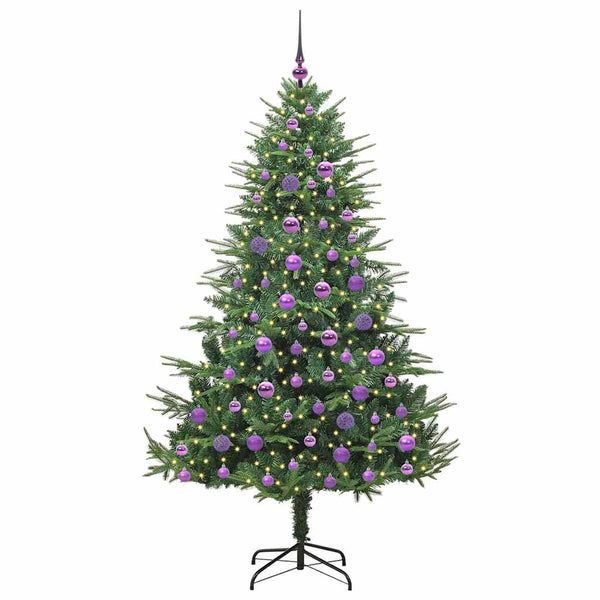 Tekoinen Esivalmistettu Joulukuusi Pallosetillä Vihreä 180 cm