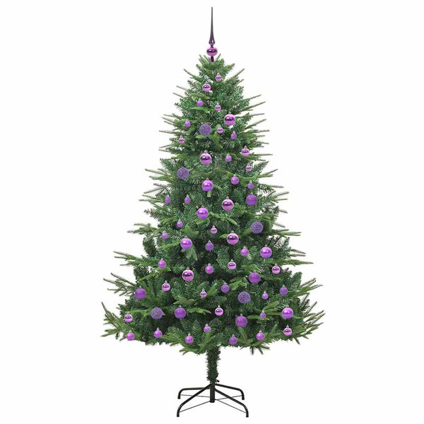 Tekoinen Esivalmistettu Joulukuusi Pallosetillä Vihreä 180 cm