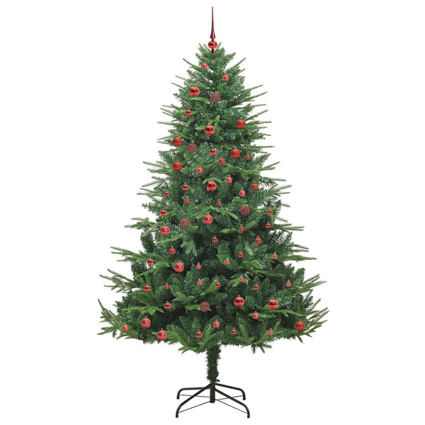 Tekoinen Esivalmistettu Joulukuusi Pallosetillä Vihreä 210 cm