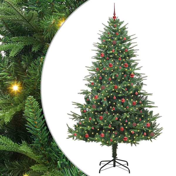 Tekoinen Esivalmistettu Joulukuusi Pallosetillä Vihreä 240 cm