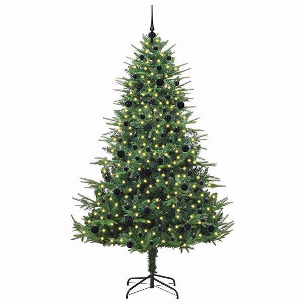 Tekoinen Esivalmistettu Joulukuusi Pallosetillä Vihreä 240 cm