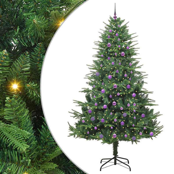 Tekoinen Esivalmistettu Joulukuusi Pallosetillä Vihreä 240 cm