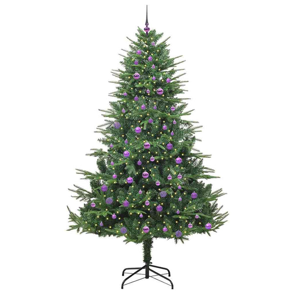Tekoinen Esivalmistettu Joulukuusi Pallosetillä Vihreä 240 cm