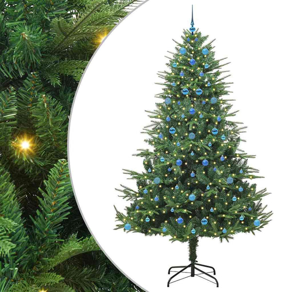 Tekoinen Esivalmistettu Joulukuusi Pallosetillä Vihreä 240 cm