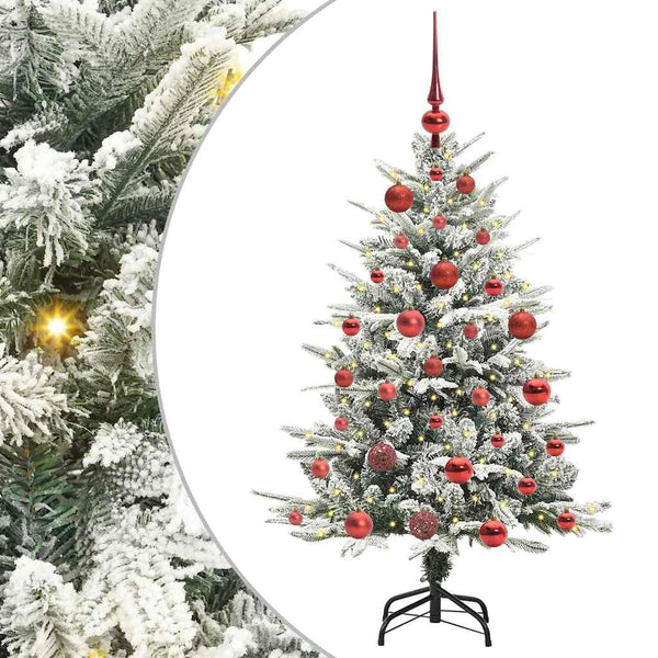 Tekoinen Esivalmistettu Joulukuusi Pallosetillä Vihreä 120 cm