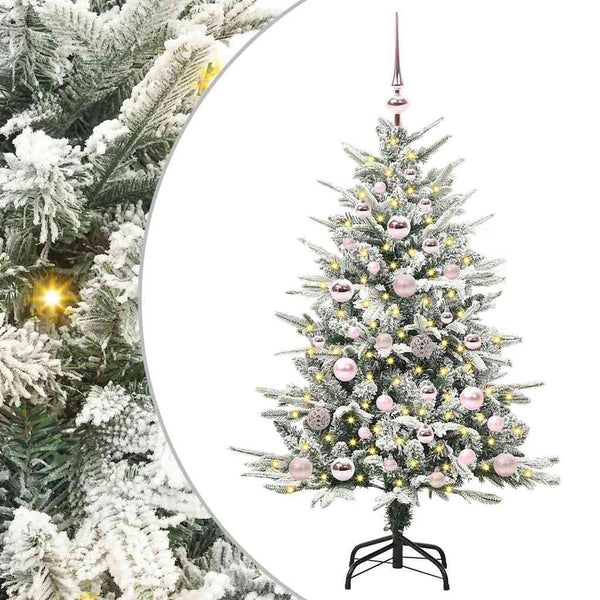 Tekoinen Esivalmistettu Joulukuusi Pallosetillä Vihreä 120 cm