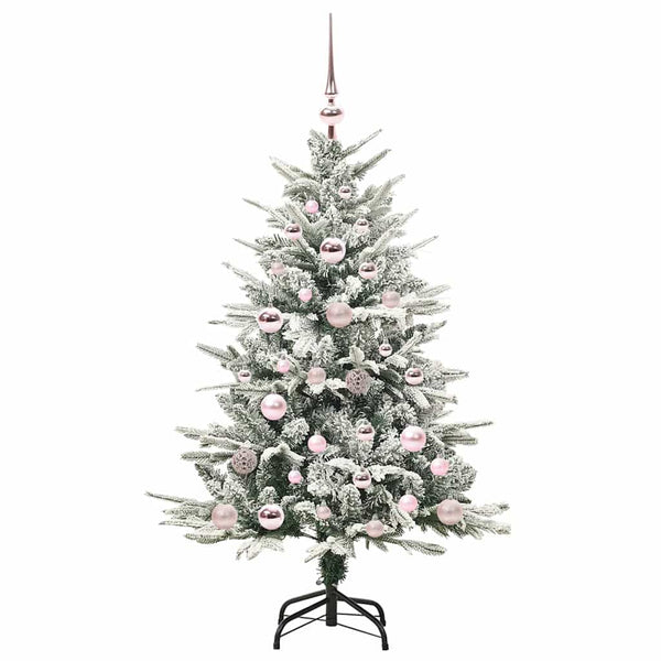 Tekoinen Esivalmistettu Joulukuusi Pallosetillä Vihreä 120 cm