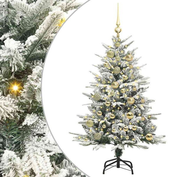 Tekoinen Esivalmistettu Joulukuusi Pallosetillä Vihreä 120 cm