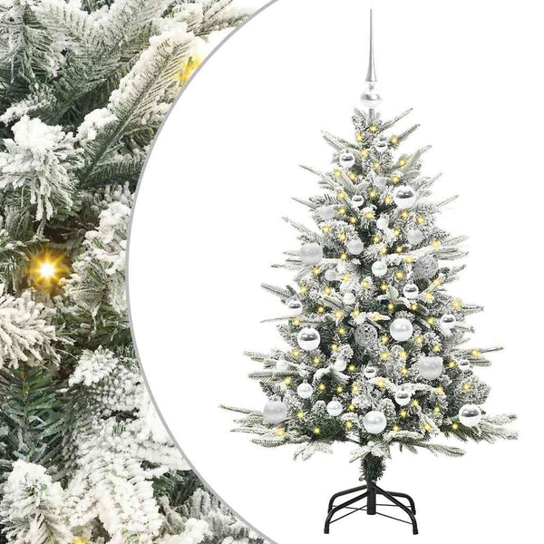 Tekoinen Esivalmistettu Joulukuusi Pallosetillä Vihreä 120 cm