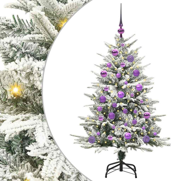 Tekoinen Esivalmistettu Joulukuusi Pallosetillä Vihreä 120 cm