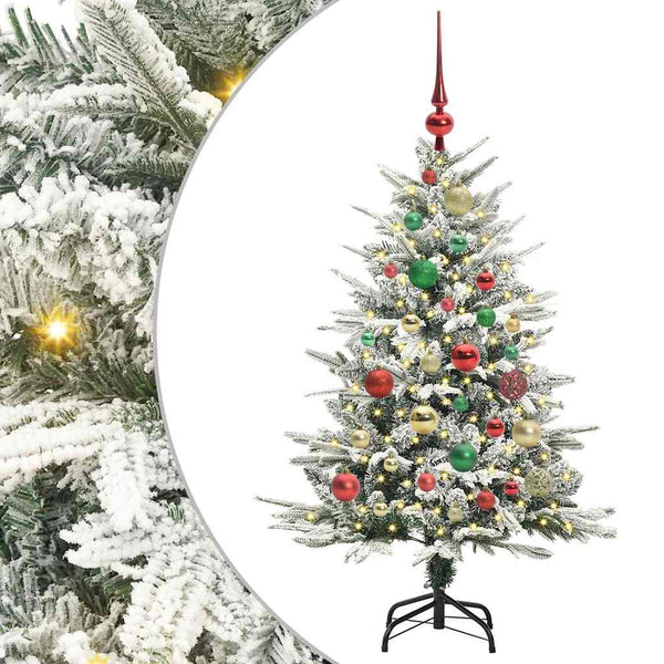 Tekoinen Esivalmistettu Joulukuusi Pallosetillä Vihreä 120 cm
