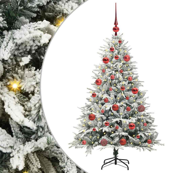 Tekoinen Esivalmistettu Joulukuusi Pallosetillä Vihreä 150 cm