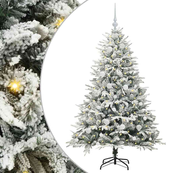 Tekoinen Esivalmistettu Joulukuusi Pallosetillä Vihreä 150 cm