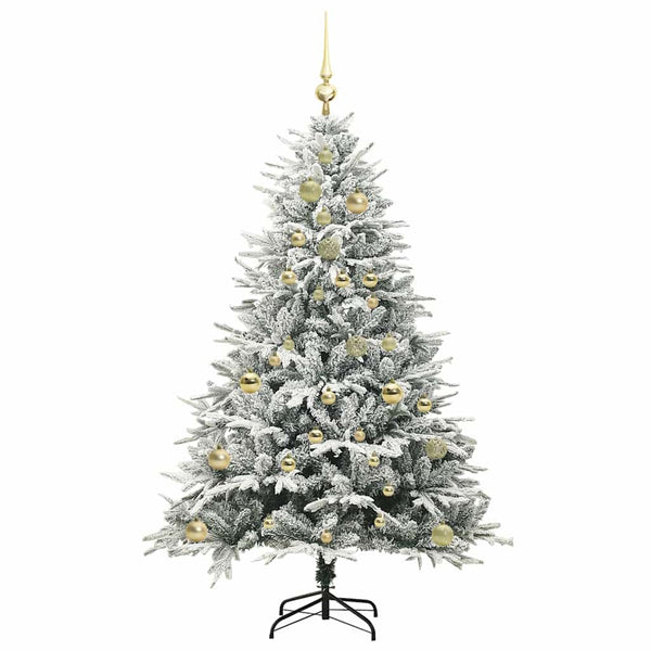 Tekoinen Esivalmistettu Joulukuusi Pallosetillä Vihreä 150 cm
