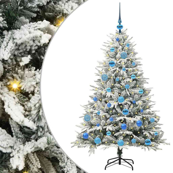 Tekoinen Esivalmistettu Joulukuusi Pallosetillä Vihreä 150 cm