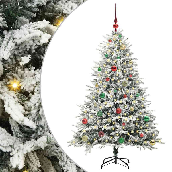 Tekoinen Esivalmistettu Joulukuusi Pallosetillä Vihreä 150 cm