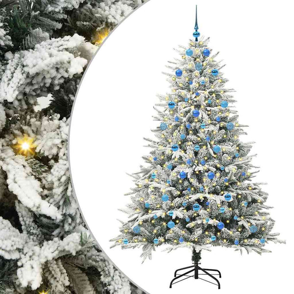 Tekoinen Esivalmistettu Joulukuusi Pallosetillä Vihreä 210 cm