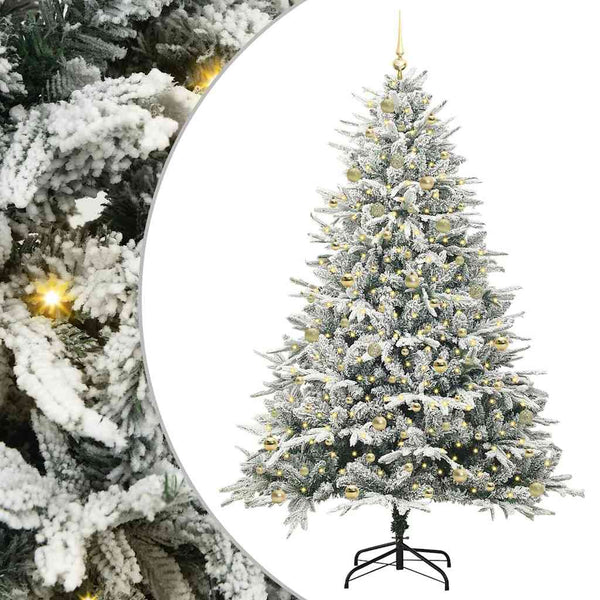 Tekoinen Esivalmistettu Joulukuusi Pallosetillä Vihreä 240 cm