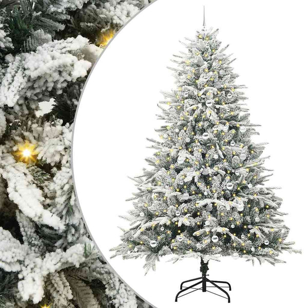 Tekoinen Esivalmistettu Joulukuusi Pallosetillä Vihreä 240 cm