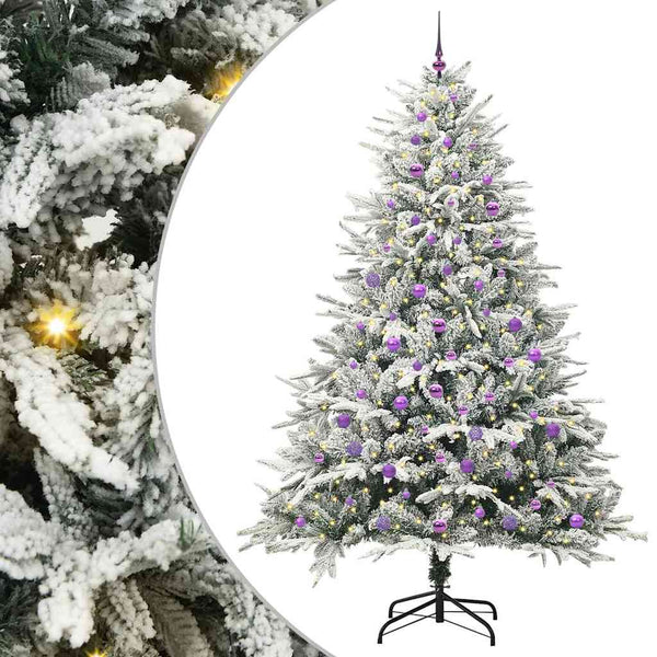 Tekoinen Esivalmistettu Joulukuusi Pallosetillä Vihreä 240 cm