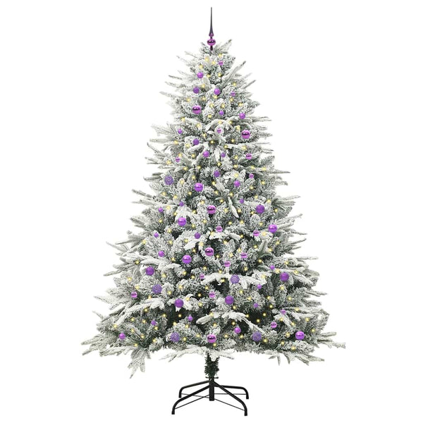 Tekoinen Esivalmistettu Joulukuusi Pallosetillä Vihreä 240 cm