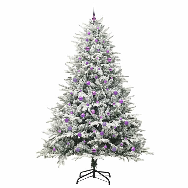 Tekoinen Esivalmistettu Joulukuusi Pallosetillä Vihreä 240 cm