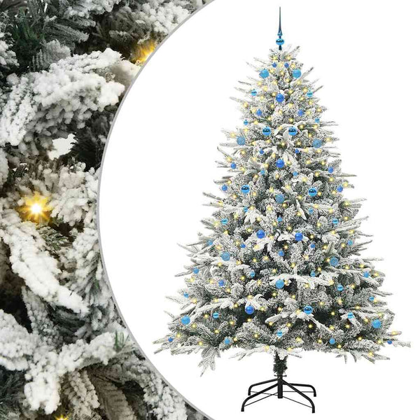 Tekoinen Esivalmistettu Joulukuusi Pallosetillä Vihreä 240 cm