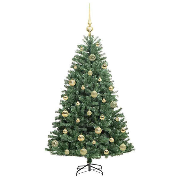 Salkomallinen tekoinen joulukuusi Vihreä 120 cm PVC ja metalli