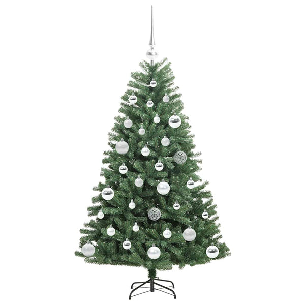 Salkomallinen tekoinen joulukuusi Vihreä 120 cm PVC ja metalli
