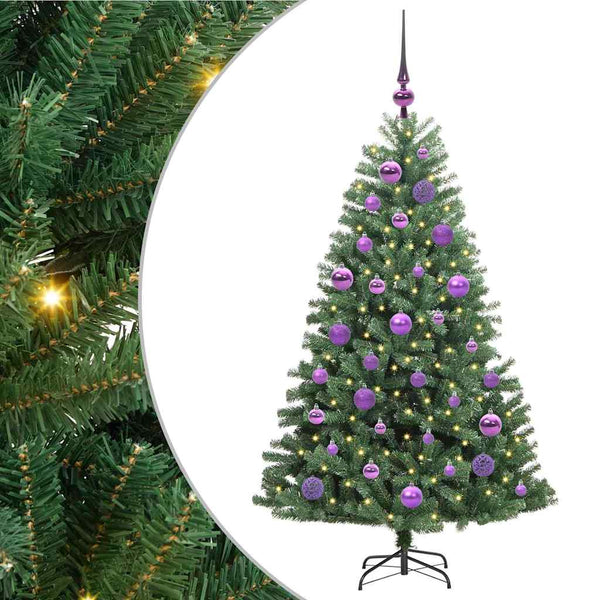 Salkomallinen tekoinen joulukuusi Vihreä 120 cm PVC ja metalli