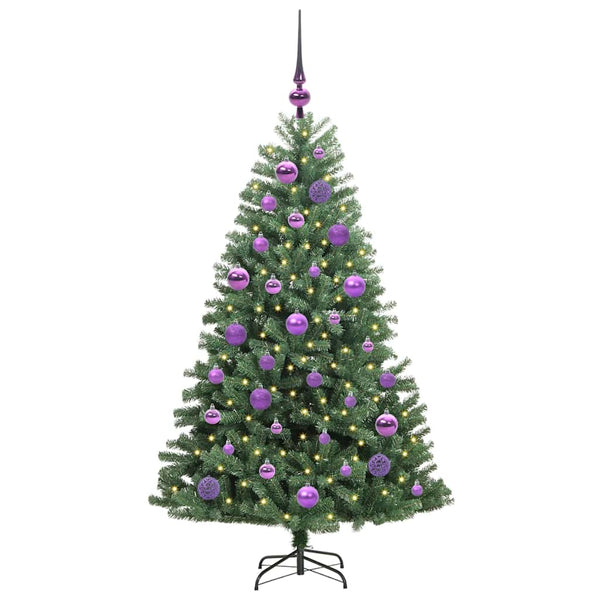 Salkomallinen tekoinen joulukuusi Vihreä 120 cm PVC ja metalli