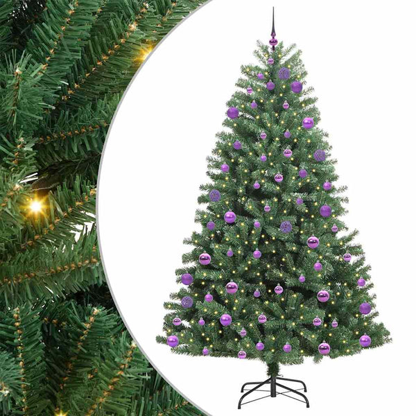 Salkomallinen tekoinen joulukuusi Vihreä 240 cm PVC ja metalli