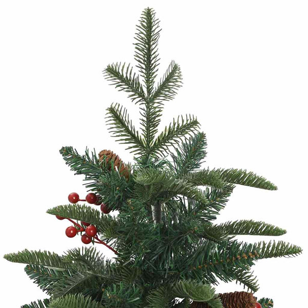 Tekojoulukuusi jalustalla Vihreä 150 cm PVC ja Metalli ja Muovi