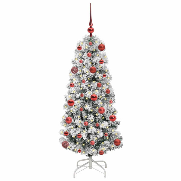 Salkomallinen tekoinen joulukuusi Vihreä ja valkoinen 120 cm