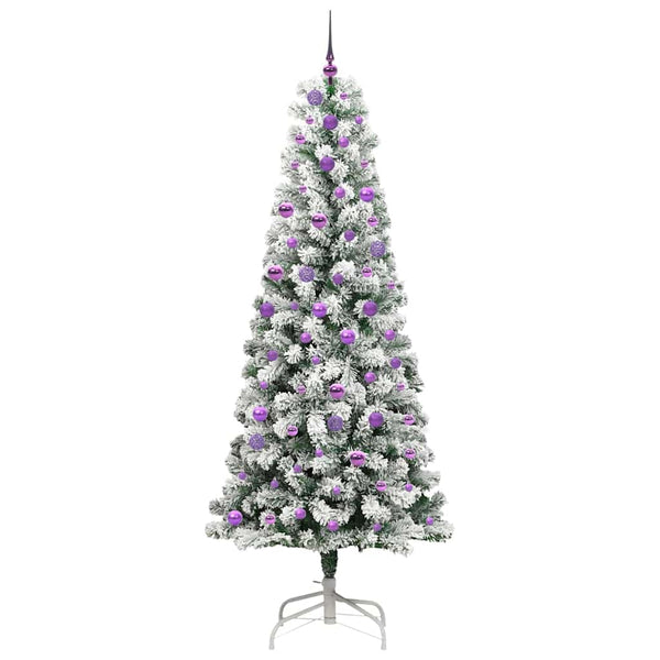 Salkomallinen tekoinen joulukuusi Vihreä ja valkoinen 240 cm