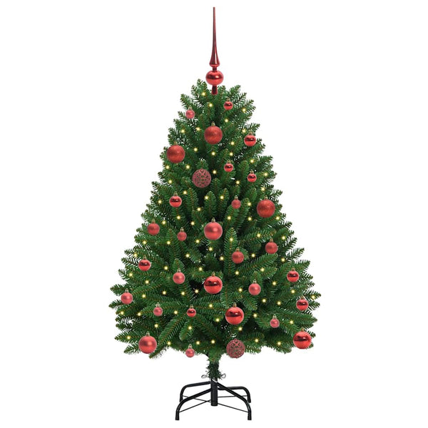 Vihreä tekojoulukuusi 150 LED-valolla 120 cm PVC:stä ja metallista