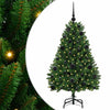 Tekojoulukuusi 120 cm vihreä 150 LED-valolla PVC ja metalli