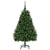 Tekojoulukuusi 120 cm vihreä 150 LED-valolla PVC ja metalli