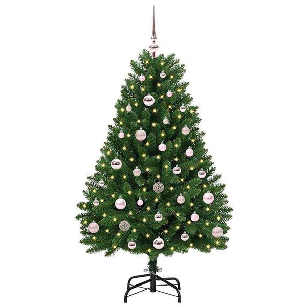 Tekojoulukuusi vihreä 150 LED-valolla 120 cm materiaalina PVC ja metalli
