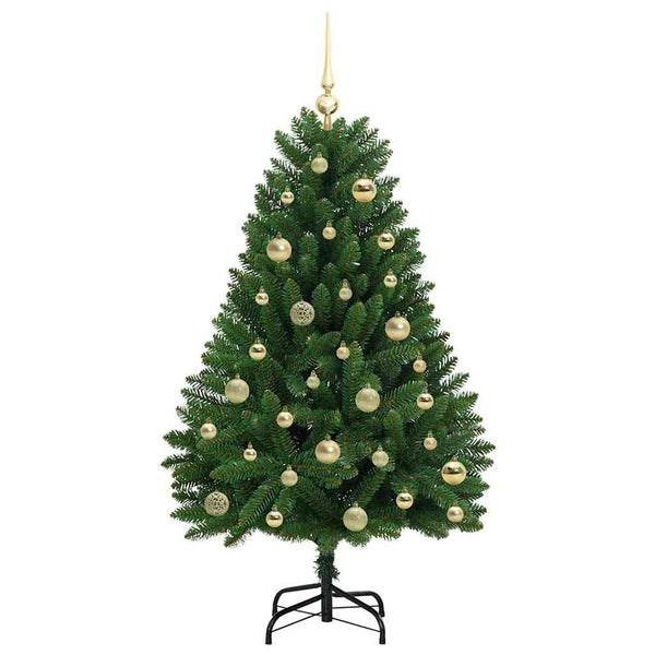 Vihreä 120 cm tekojoulukuusi 150 LED-valoilla PVC ja metalli