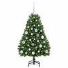 Tekojoulukuusi 120 cm 150 LED-valolla vihreä PVC ja metalli