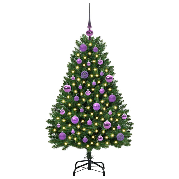 150 LED-valolla varustettu vihreä tekojoulukuusi 120 cm PVC ja metalli