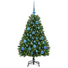 Vihreä 150 LED-valoilla tekojoulukuusi 120 cm PVC ja metalli