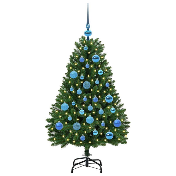 Vihreä 150 LED-valoilla tekojoulukuusi 120 cm PVC ja metalli