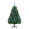 Vihreä 150 LED-valoilla tekojoulukuusi 120 cm PVC ja metalli