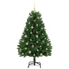 Vihreä tekojoulukuusi 150 cm, varustettu LED-valoilla PVC ja metalli